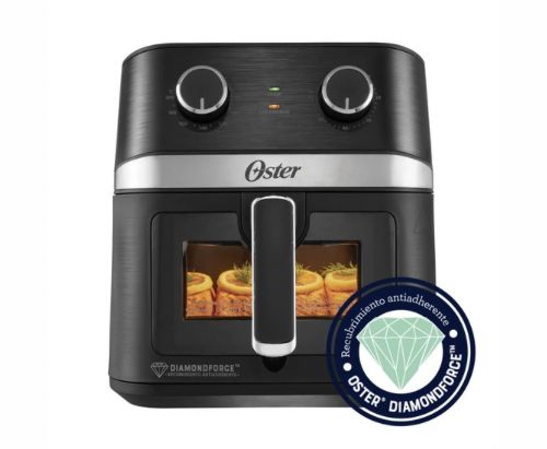 Oster® Freidora de Aire Manual, Recubrimiento Oster® DiamondForce, 4L de Capacidad, con Controles de Tiempo y Temperatura, CKSTAF401MDF