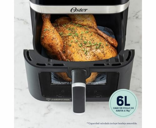 Oster® Freidora de Aire Manual, Recubrimiento Oster® DiamondForce, 4L de Capacidad, con Controles de Tiempo y Temperatura, CKSTAF401MDF
