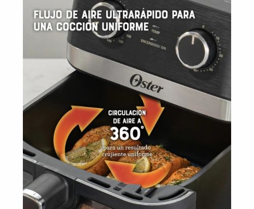 Oster® Freidora de Aire Manual, Recubrimiento Oster® DiamondForce, 4L de Capacidad, con Controles de Tiempo y Temperatura, CKSTAF401MDF