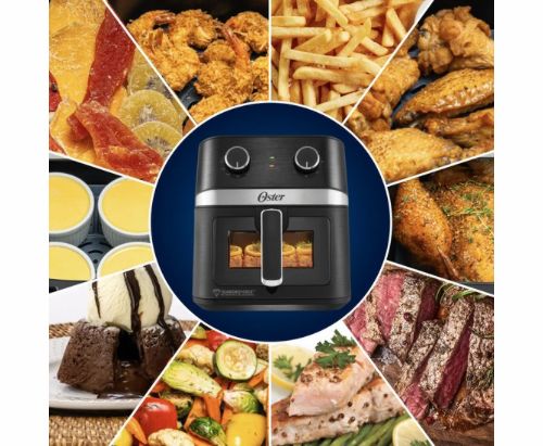 Oster® Freidora de Aire Manual, Recubrimiento Oster® DiamondForce, 4L de Capacidad, con Controles de Tiempo y Temperatura, CKSTAF401MDF
