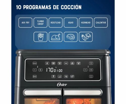 Oster Freidora de Aire, Flex, 11 L de Capacidad, Color Negro, CKSTAF11MCDDF-013