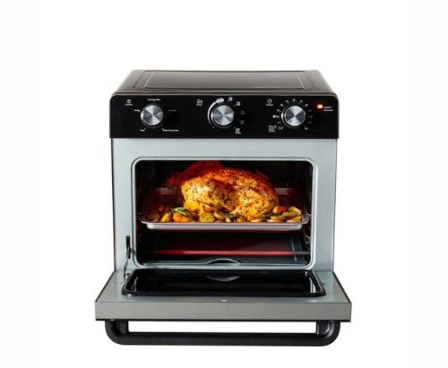 Oster® Horno con Freidora de Aire, Capacidad de 22 Litros, Recubrimiento Antiadherente, Negro, TSSTTVMAF1NS