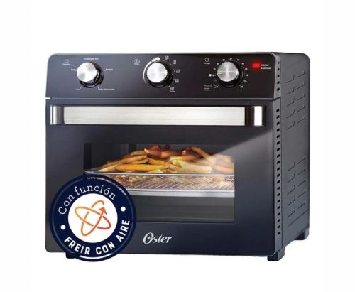 Oster® Horno con Freidora de Aire, Capacidad de 22 Litros, Recubrimiento Antiadherente, Negro, TSSTTVMAF1NS