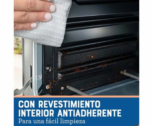 Oster® Horno con Freidora de Aire, Capacidad de 22 Litros, Recubrimiento Antiadherente, Negro, TSSTTVMAF1NS
