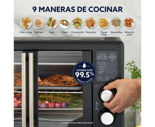 Oster Horno, Digital, con Freidora de Aire, de 42 L de Capacidad, Color Negro, TSSTTV42FDDAFNSB-1MX