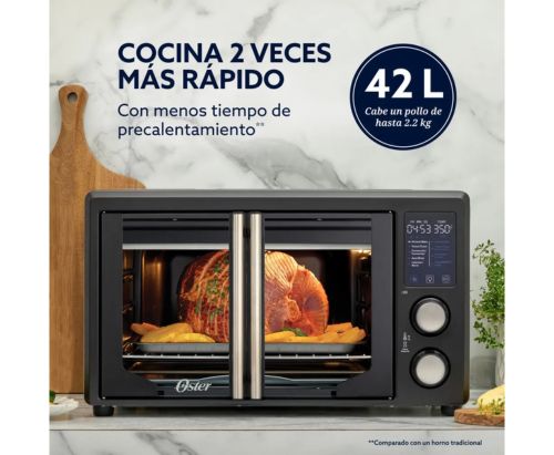 Oster Horno, Digital, con Freidora de Aire, de 42 L de Capacidad, Color Negro, TSSTTV42FDDAFNSB-1MX