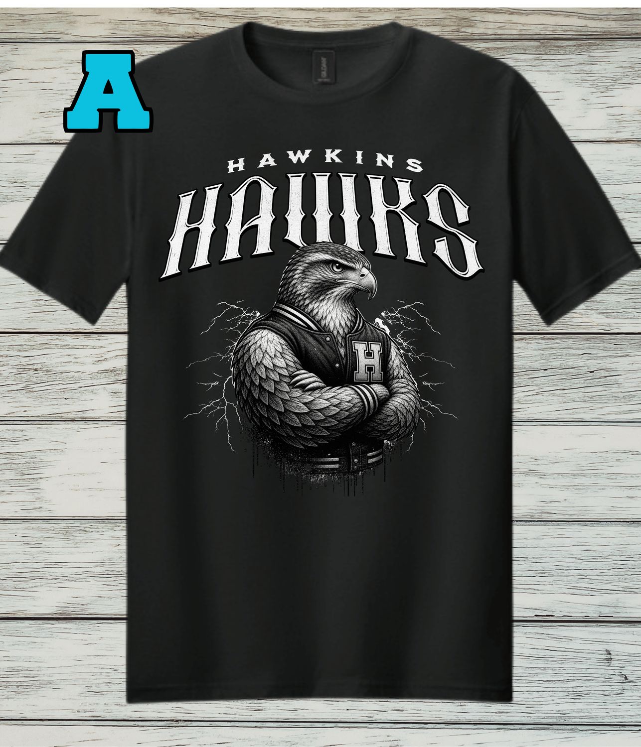 Hawkins Design A- Softstyle Short-Sleeved Cotton Tee