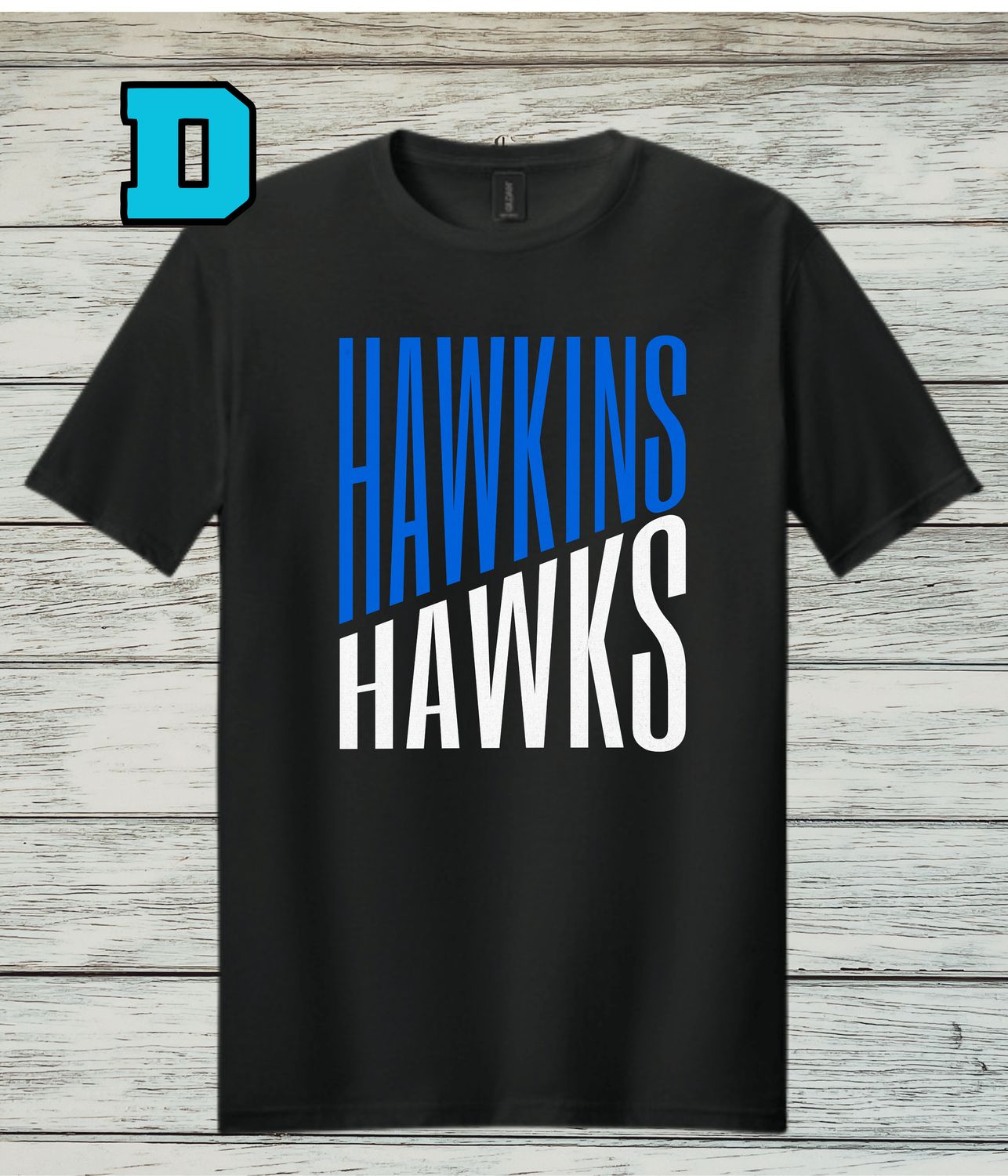 Hawkins Design D- Softstyle Short-Sleeved Cotton Tee