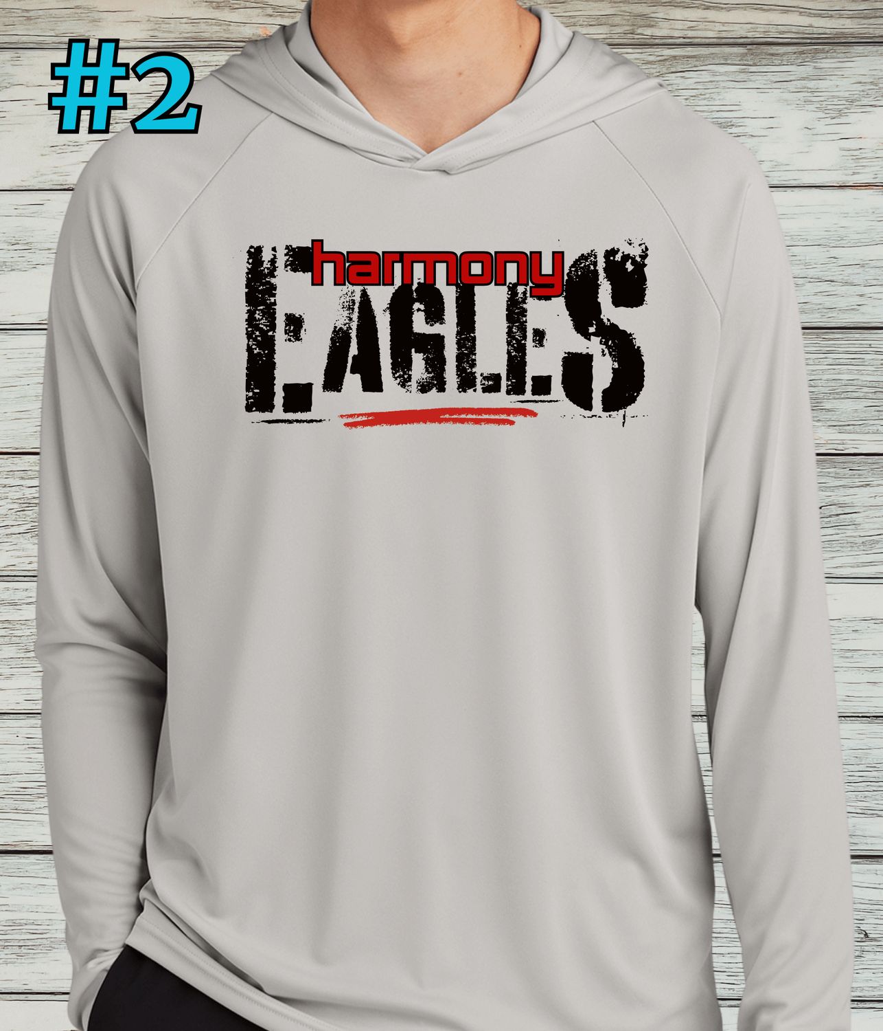 Harmony Design #2- Performance Long Sleeved Tee with Hood