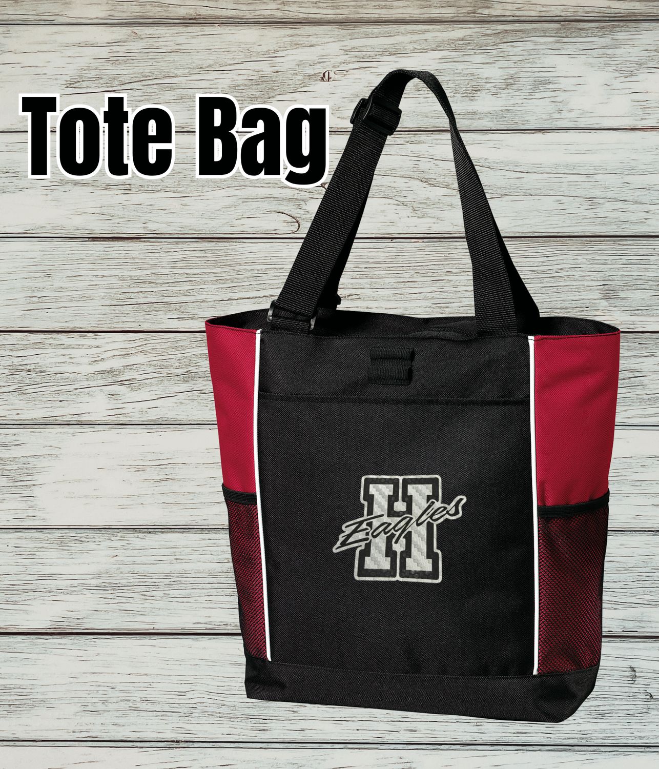 Harmony Tote Bag-Black/Red with Logo