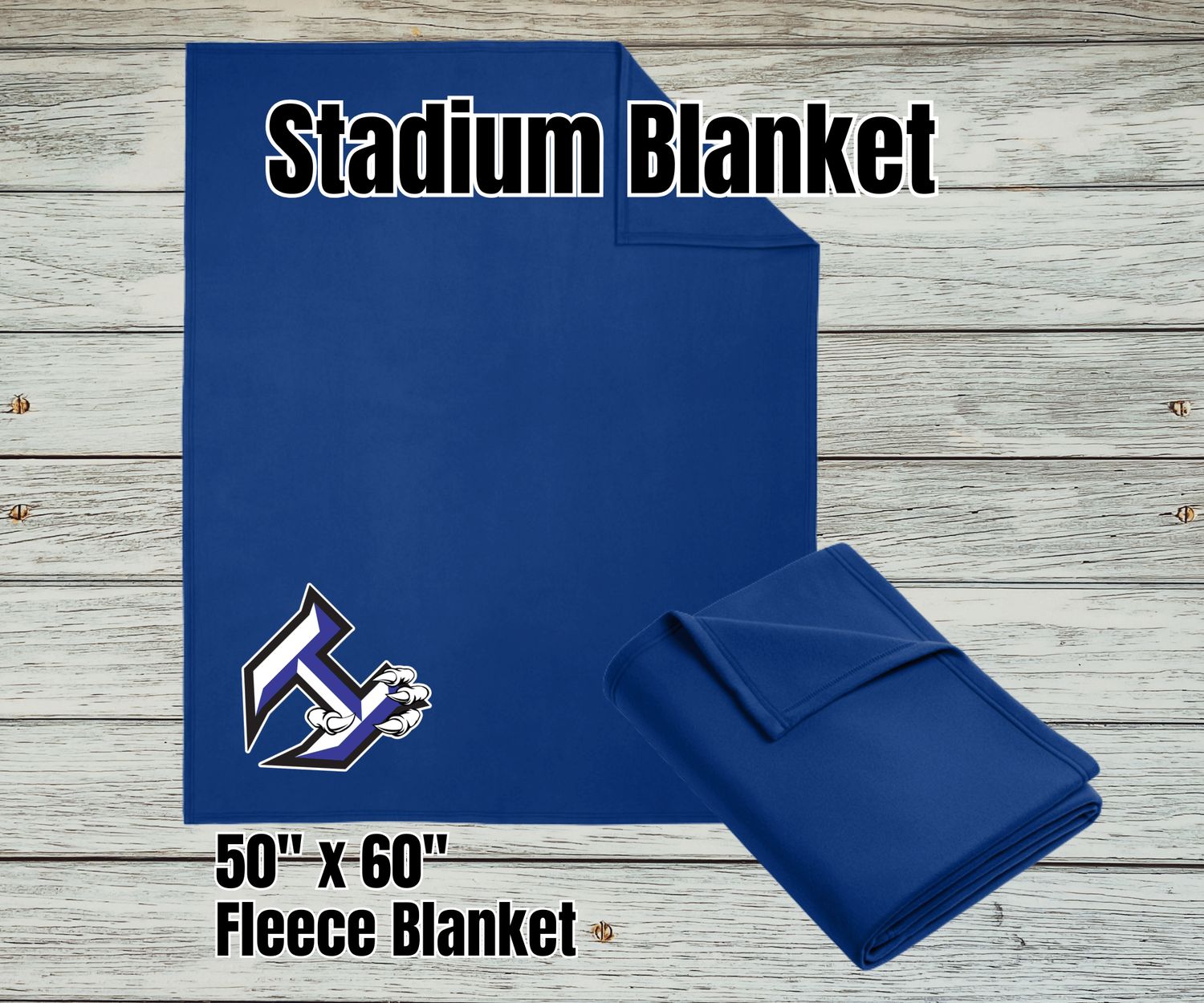 Hawkins Blue 50x60 Fleece Stadium Blanket