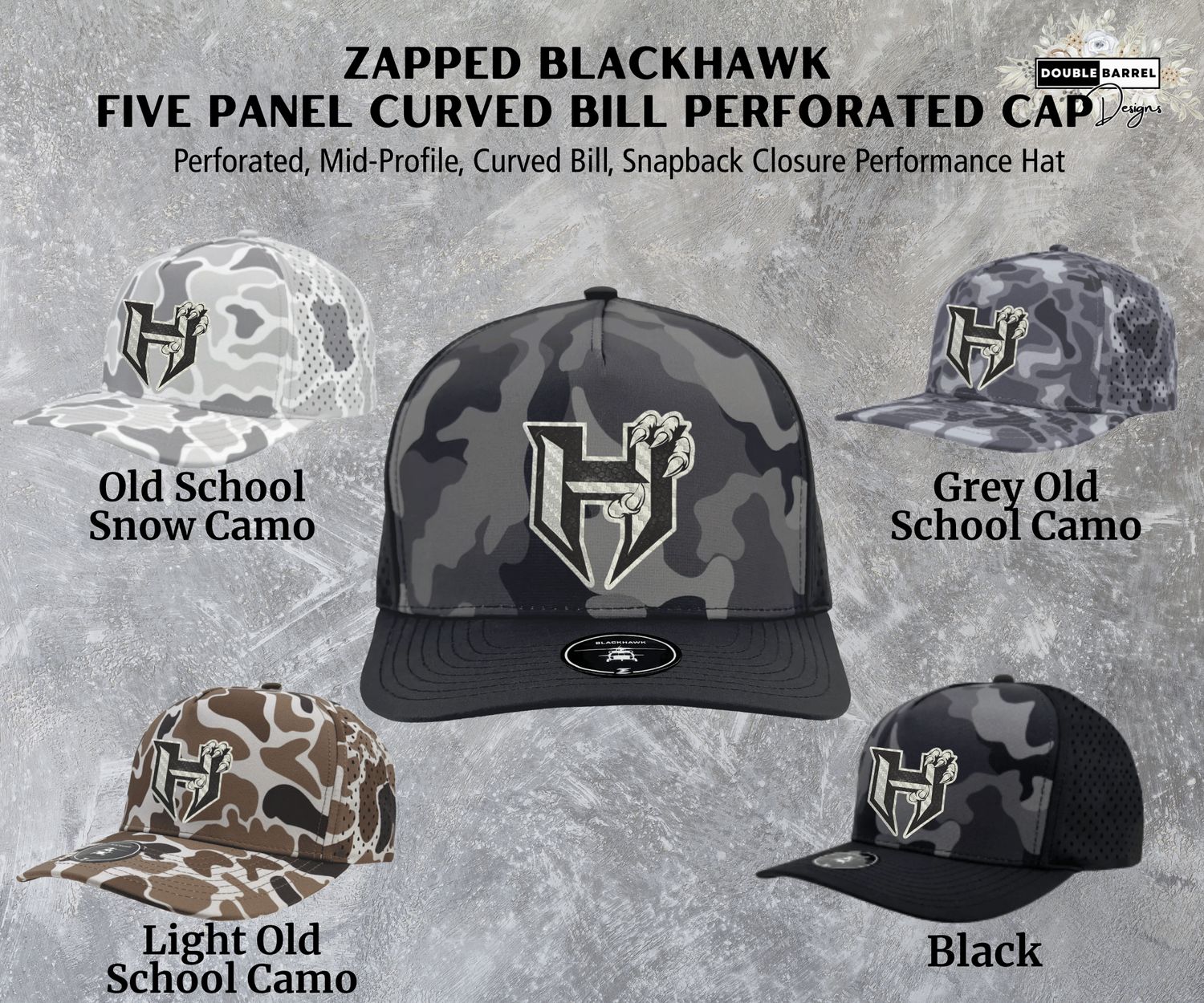 Hawkins Hats - Zapped Blackhawk Curved Bill