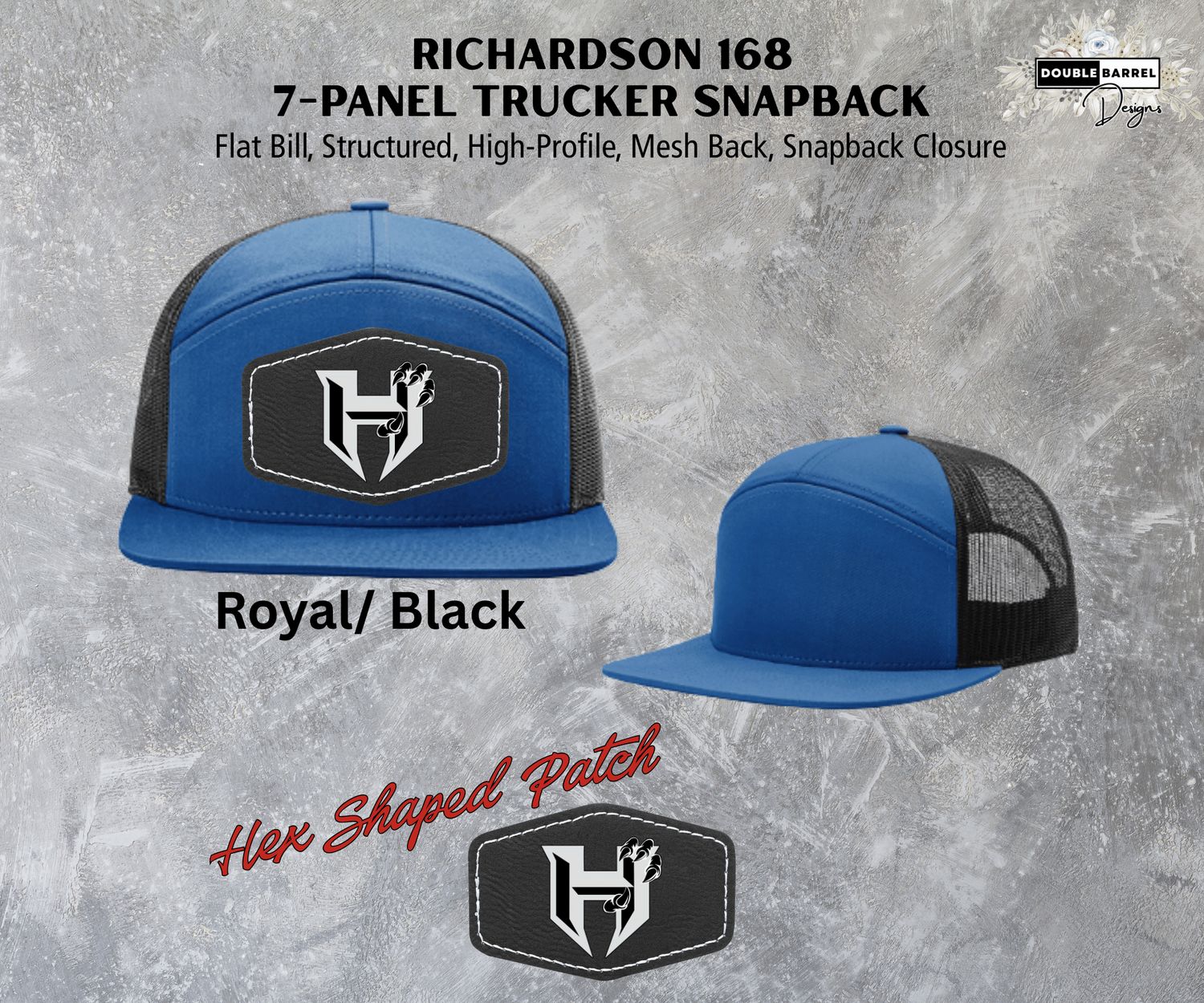 Hawkins Hat - Richardson 168 Flat Bill 7 Panel Flat Bill Cap