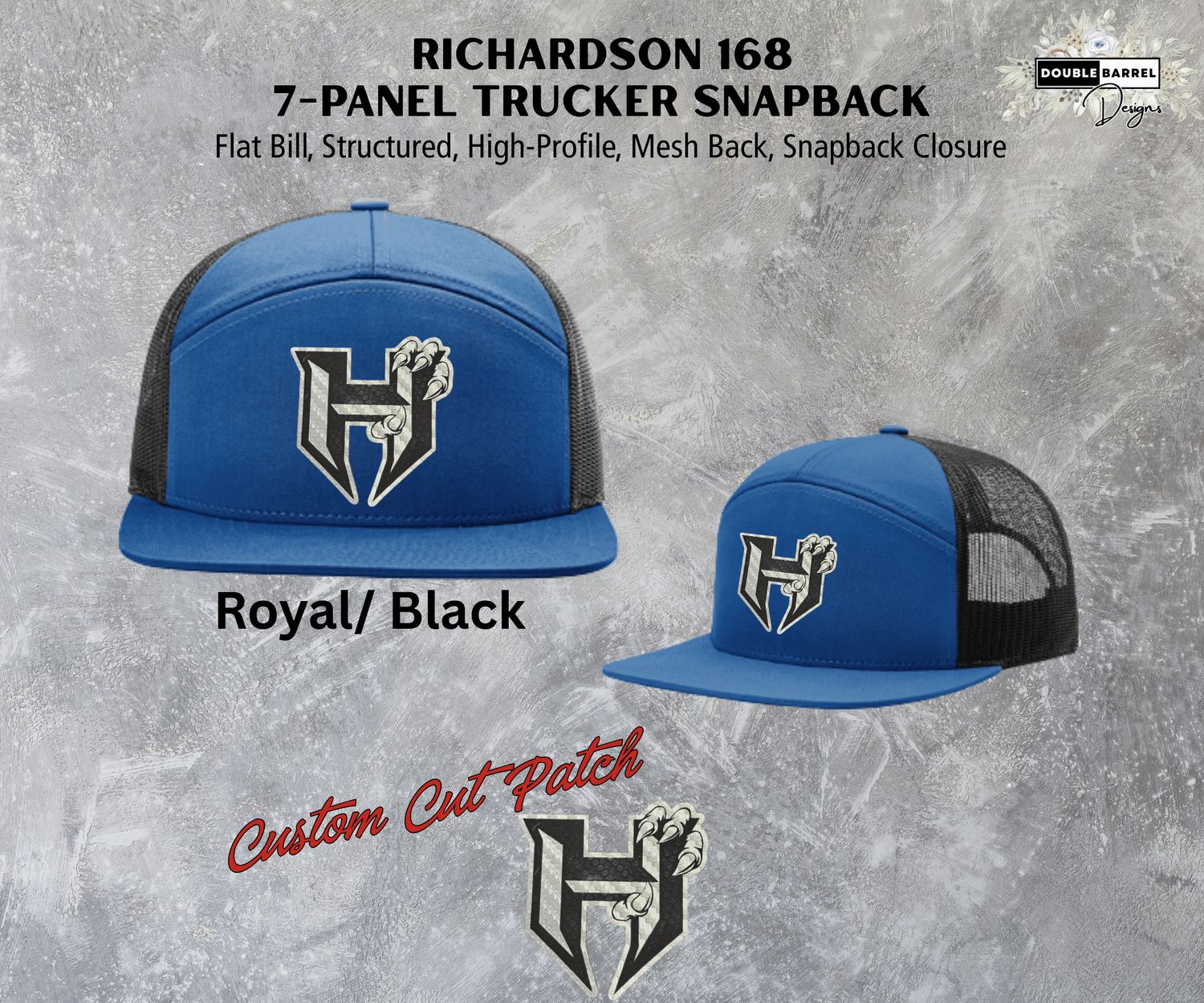 Hawkins Hat - Richardson 168 Flat Bill 7 Panel Flat Bill Cap