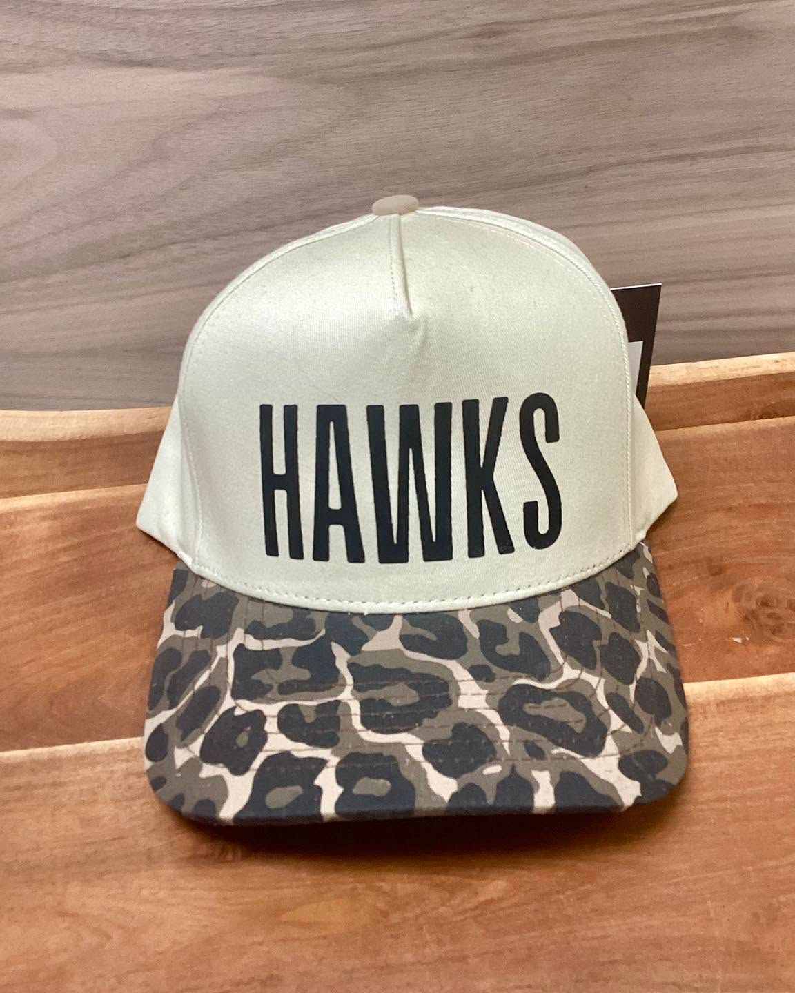 Hawkins Hat- Cheetah print with Hawks DTF