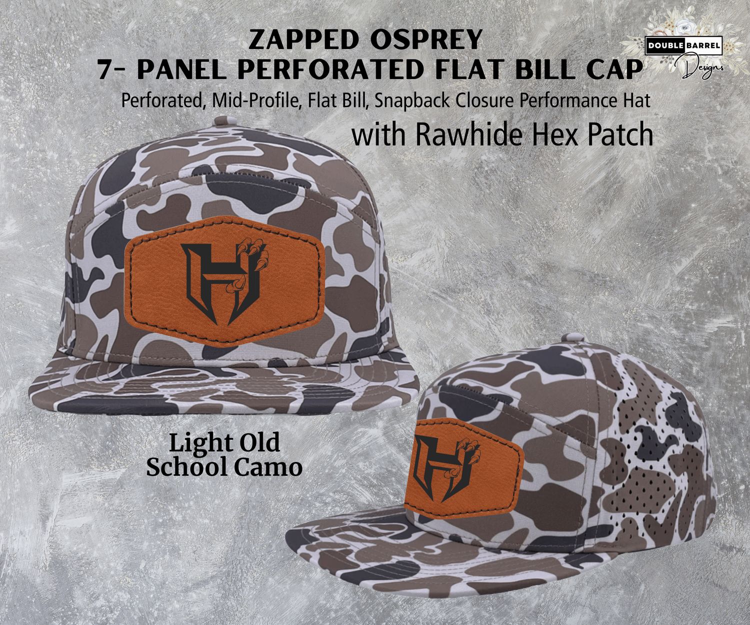 Hawkins Hats - Zapped Osprey Flat Bill with Hex Patch