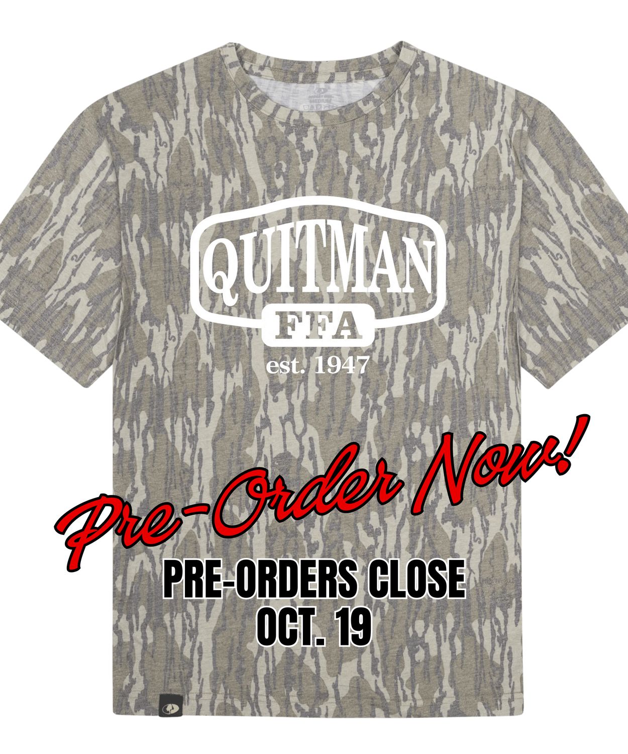 Quitman FFA Mossy Oak Bottomland Washed Out Camo Tee