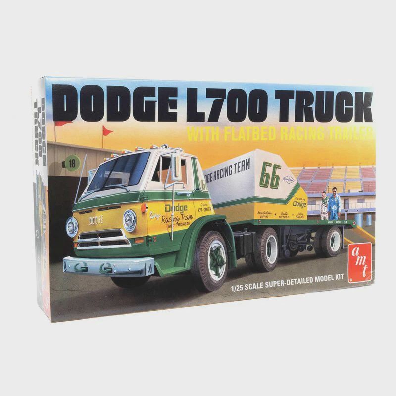 AMT 1/25 1966 Dodge L700 Truck Flatbed Racing Trailer (AMT1368)A