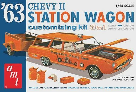 AMT 1963 Chevy II Station Wagon w/Trailer (AMT1201)