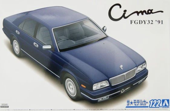 Aoshima 1/24 1991 Nissan CIMA FGDY32 Type III Limited 4-Door Luxury Car (AOS59531)