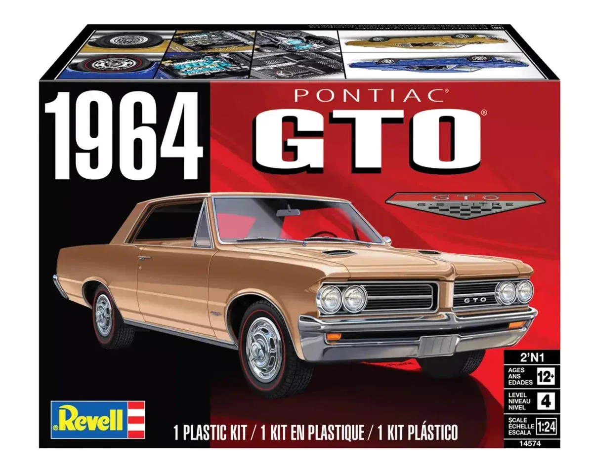 Revell 1/24 2-N-1 1964 Pontiac GTO Plastic Model Kit (RMX14574)