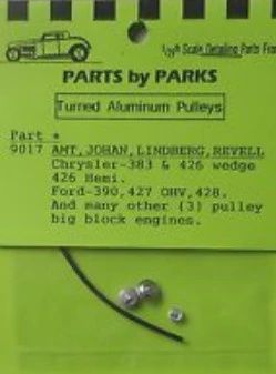1/24-1/25 Pulley Set Chrysler &amp; Ford Long Block (Spun Aluminum) (3)