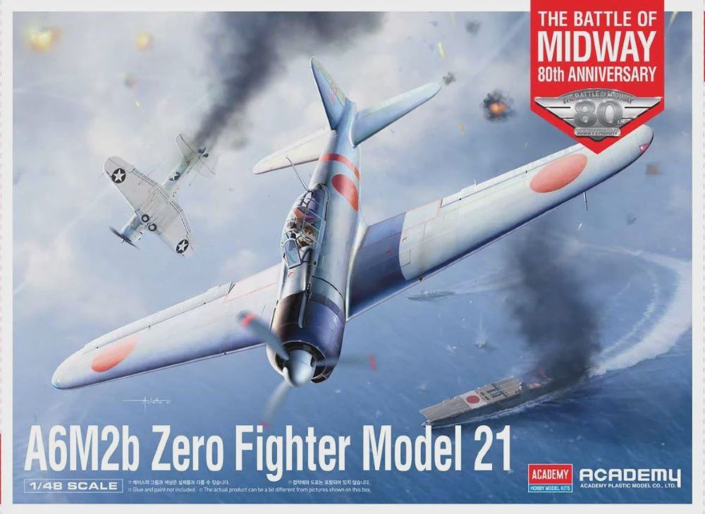 Academy 1/48 A6M2b Zero Model 21 Fighter Battle of Midway 80th Anniversary (ACY12352)