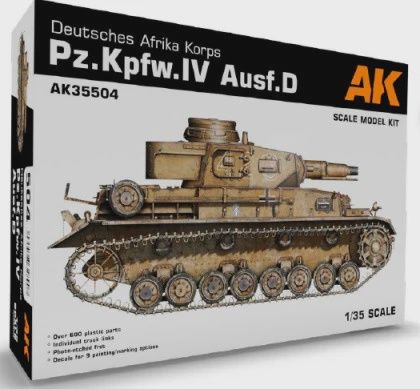 AK Interactive 1/35 PzKpfw IV Ausf D DAK Tank (Plastic Kit) (D) (AKI35504)