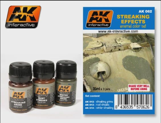 AK Interactive Streaking Effects Enamel Paint Set (12, 13, 14) (AKI62)