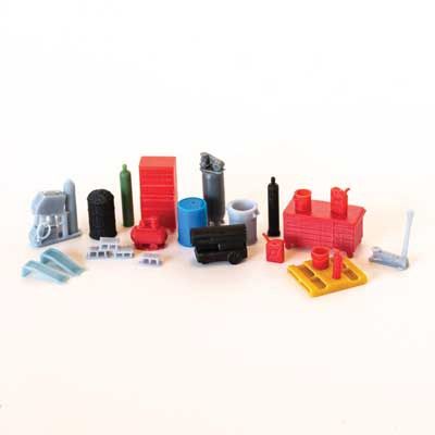 All Scale Minatures Garage Interior Details Set -- Unpainted, 25 Pieces (179-871949)