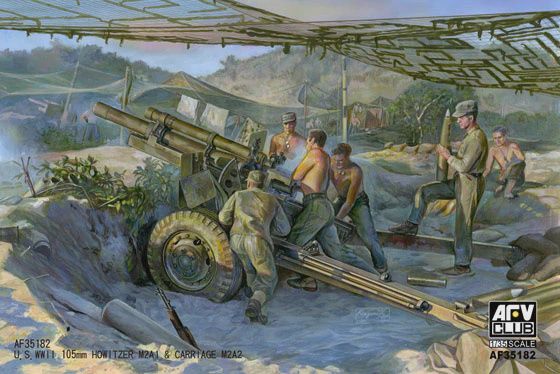 AFV 1/35 WWII Late 105mm Howitzer M2A1 &amp; M2A2 Carriage (AFV35182)