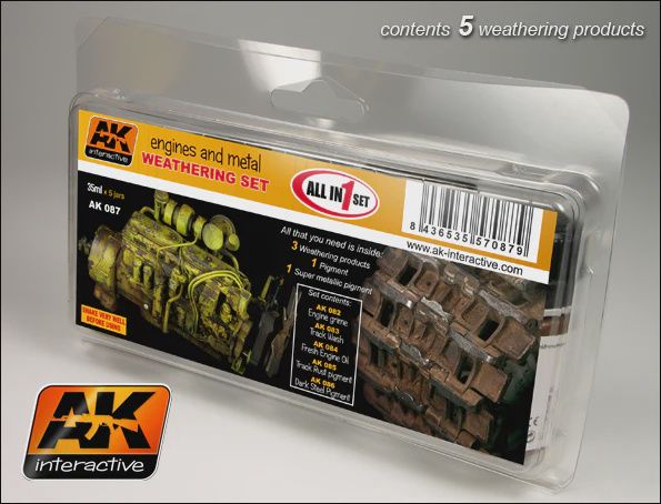 AK Interactive Engines &amp; Metal Enamel Paint Set (82, 83, 84, 85, 86) (AKI87)