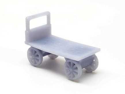 All Scale Miniatures Luggage Carts -- Unpainted 3D Printed Parts pkg (5) (179-1600985)