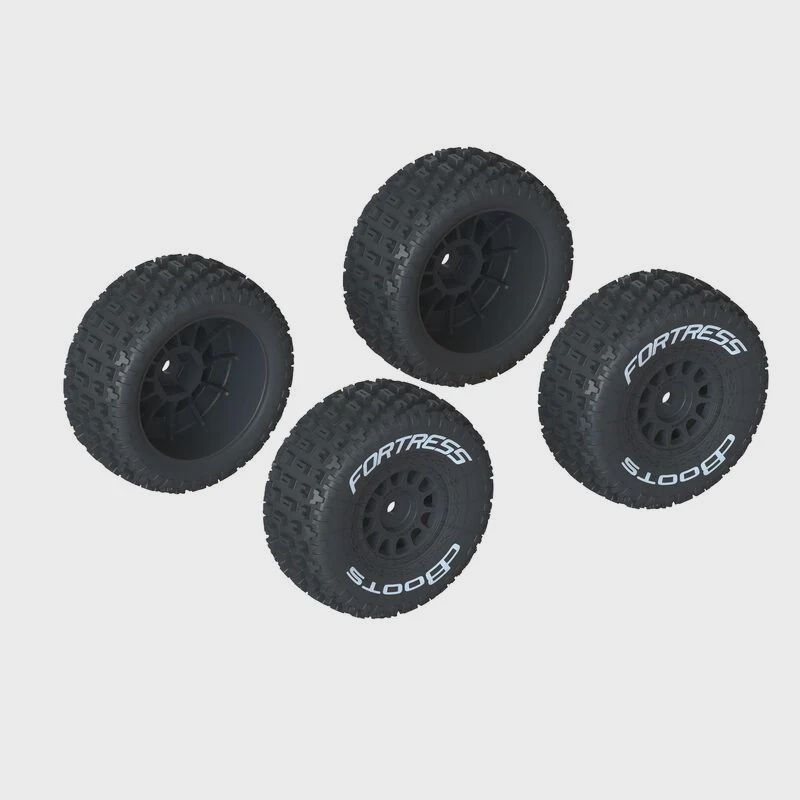Arrma dBoots 'FORTRESS' Tire Set Glued (Black) (2 Pairs) (ARA550117)