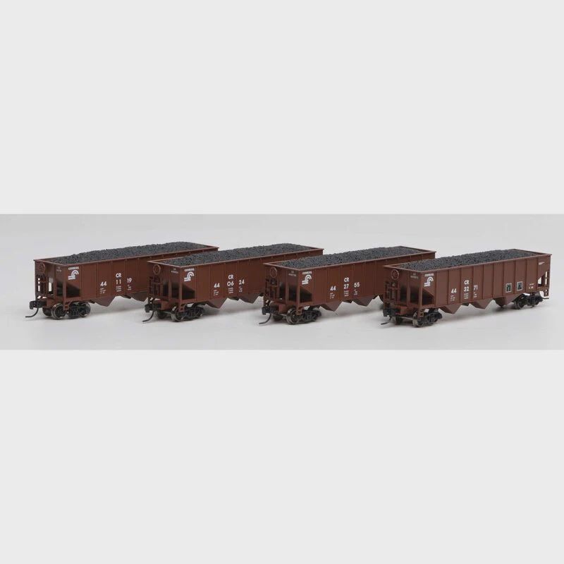 Athearn N 40' 3-Bay Ribbed Hopper w/Load, CR #2 (4) (ATH25563)