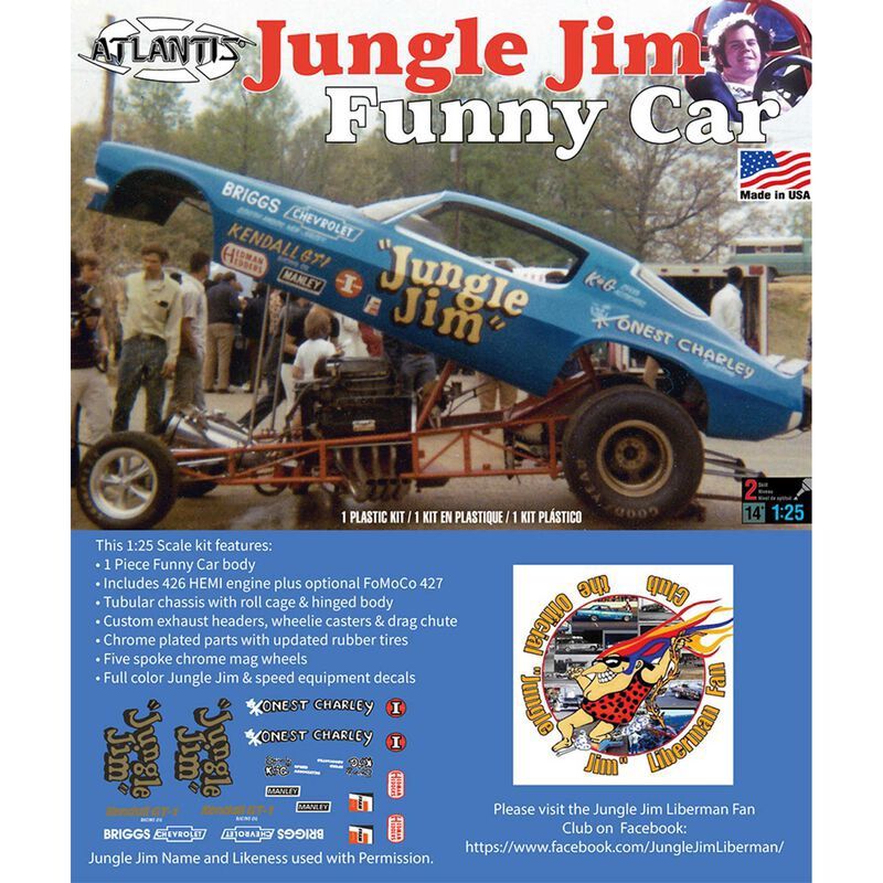Atlantis Models 1971 Jungle Jim Camaro Funny Car 1:25 (AANH1440)