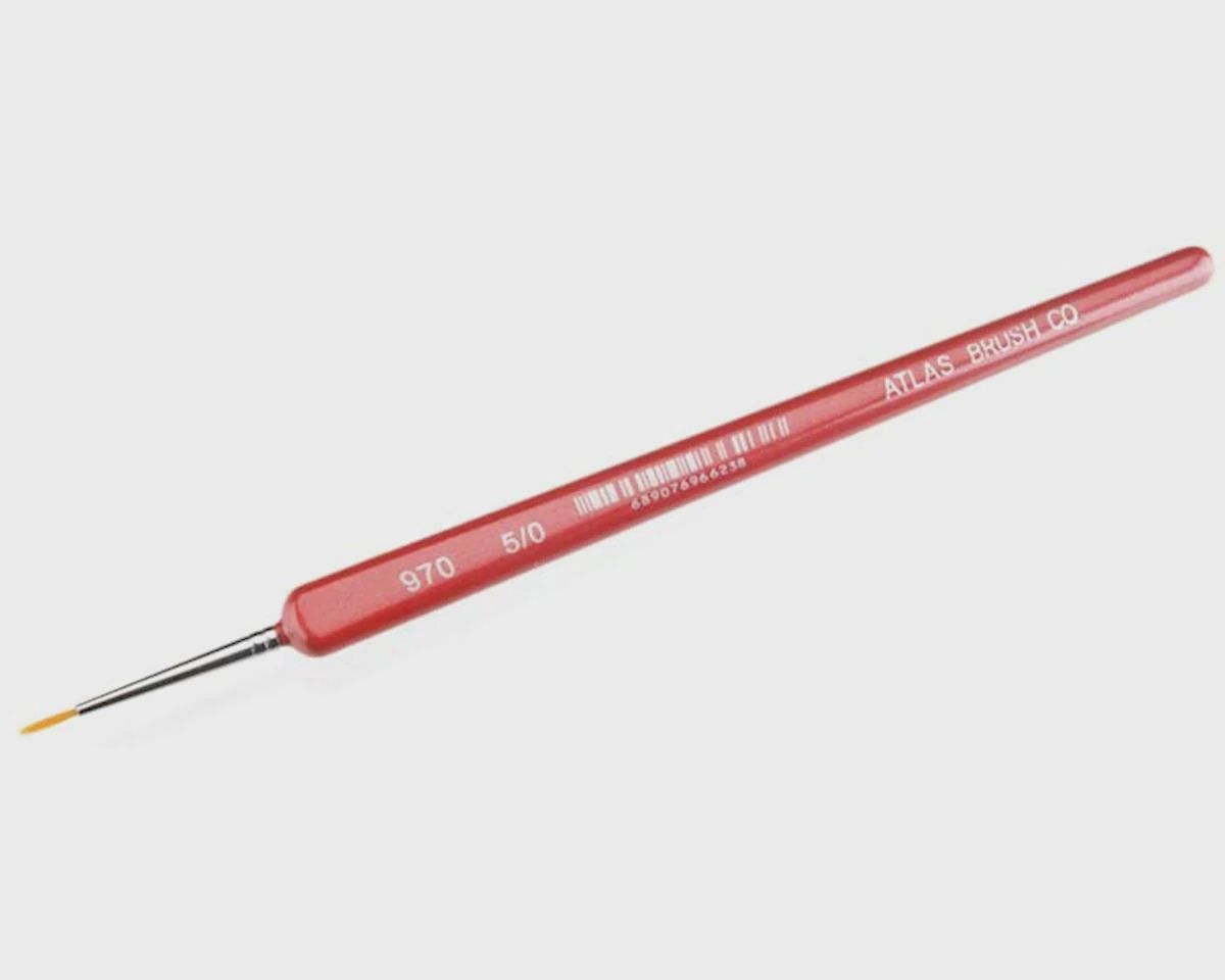 Atlas Brush Golden Taklon 5/0 Triangle Handle Paint Brush (ABS970-5/0)