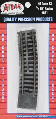 Atlas Code 83 1/2 15" Radius Track (4) HO (ATL531)