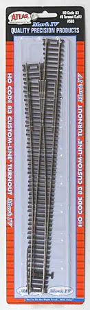 Atlas HO Code 83 #8 Custom-Line LH Turnout (ATL565)