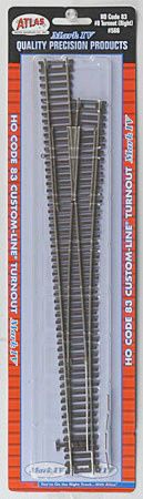 Atlas HO Code 83 #8 Custom-Line RH Turnout (ATL566)