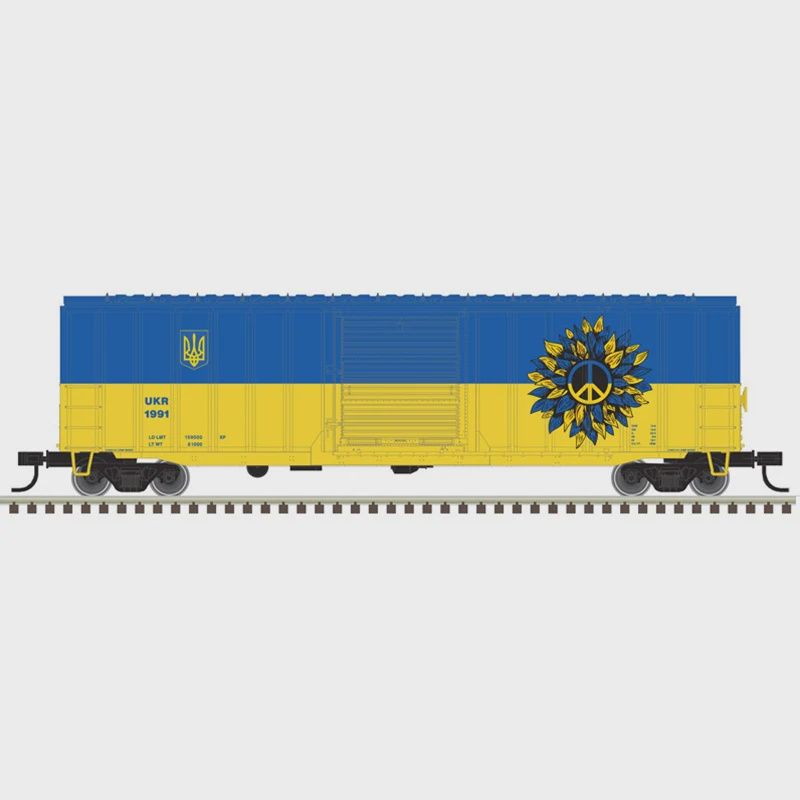ATLAS HO TRAINMAN 50'6" BOX CAR 2022 UKRAINE PEACE EDITION (ATL20006959)