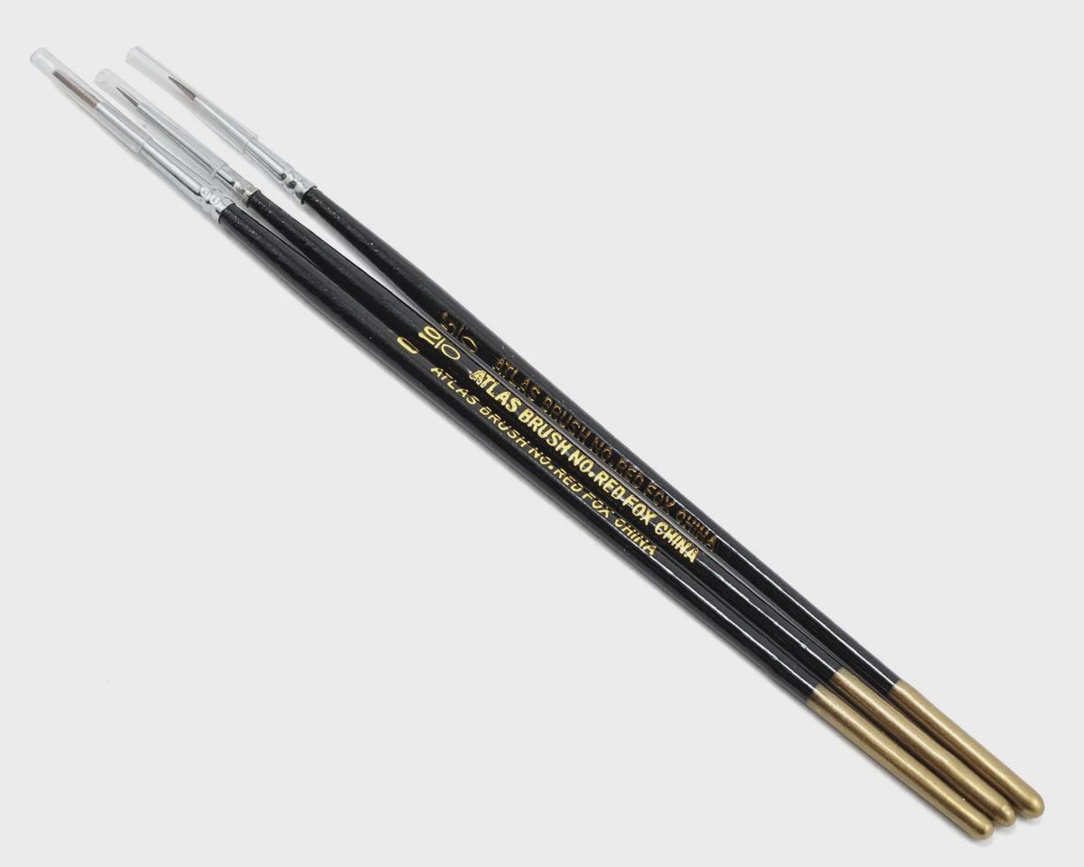 Atlas Brush Red Sable Brush Set (3) (ABSRED-FOX)