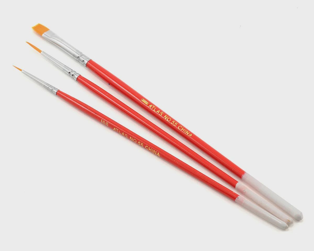 Atlas Brush Company 3pc 10/0 #0 #1 Taklon Brush Set (ABC55)
