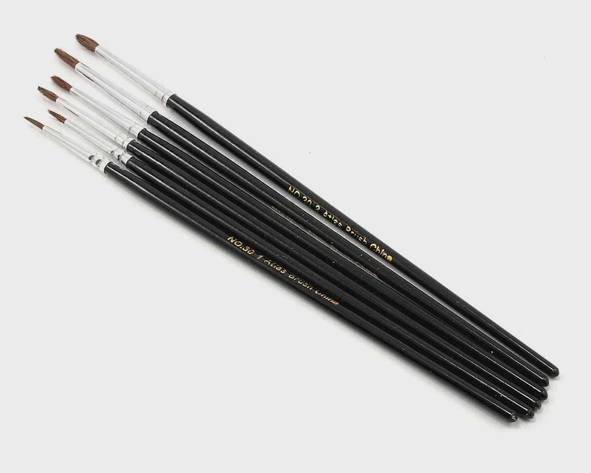 Atlas Brush Camel Hair Brush Set (6) (1, 2 &amp; 3) (ABS30-6PS)