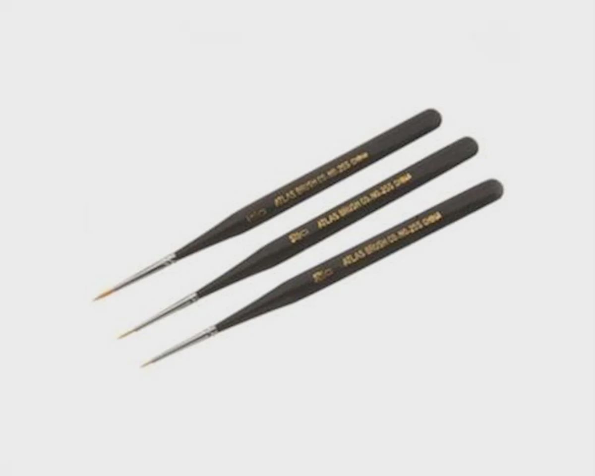 Atlas Brush Golden Taklon Ultra Detail 3pc Set (ABS255-3PS)