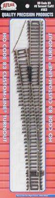 Atlas Code 83 #6 Custom Line Turnout Left HO (ATL563)
