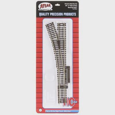 Atlas Code 83 22" Radius Snap Switch Left-Hand HO (ATL544)
