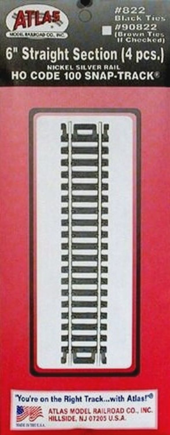 Atlas HO CODE 100 6" Straight (4) (ATL822)