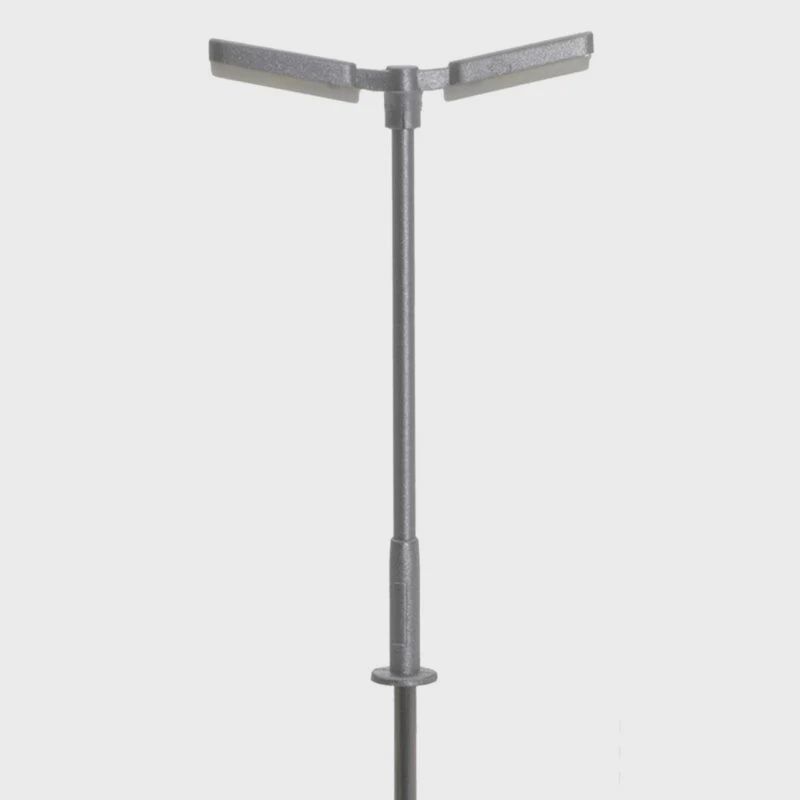 Atlas N Double Arm Parking Lot Light Sliver Cool White LED (3) (ATL7000162)