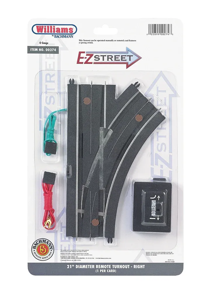 Bachmann O E-Z Street 21" Diameter Remote Right Turnout (BAC00274)